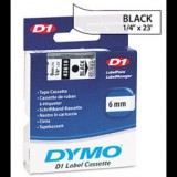 DYMO "D1" Feliratozógép szalag 6 mm x 7 m fekete-víztiszta (43610) (43610)