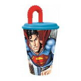 DC Comics Superman szívószálas pohár, műanyag 430 ml