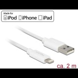 Delock 83919 iPhone,iPad és iPod USB adat- és töltőkábel 2m fehér (dl83919) - Adatkábel
