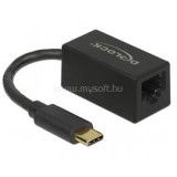Delock Átalakító USB 3.2 Gen 1 Type-C to Gigabit LAN kompakt, fekete (DL66043)