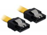 DeLock cable SATA 70cm straight/straight metal Yellow 82481