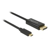 Delock USB 2.0 Type-C (M) - DisplayPort 1.2 (M) 2m fekete 4K 60Hz USB átalakító kábel