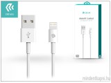 Devia Smart Cable Lightning Apple iPhone 5/5S/5C/SE/iPad 4/iPad Mini USB töltő- és adatkábel 1 m-es vezetékkel white