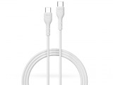 Devia USB Type-C - USB Type-C adat- és töltőkábel 1 m-es vezetékkel - Devia Kintone Series Type-C To Type-C Cable - 15W - fehér - ECO csomagolás