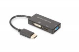 Digitus Assmann AK-340418-002-S DisplayPort 1in3 HDMI, DVI and VGA fekete 0,2 m átalakító adapter/kábel