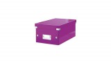 DVD tároló doboz, lakkfényű, LEITZ "Click&Store", lila