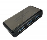 E-Zone 4-portos USB Hub Elosztó/Töltő, USB-A->4xUSB3.0, BYL-1812, fekete
