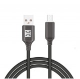 E-Zone Adat-és töltőkábel DC09, MicroUSB/USB csatlakozó, hangra bekapcsoló villogó fénnyel, 2A gyors töltés,1 méter, fekete