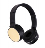 E-Zone Bluetooth Fejhallgató, beépített mikrofonnal, ST11 hívásfogadás/hangerőszabályzó/számváltó, Bluetooth + MicroSD + 3,5mm jack sztereó, arany-fekete