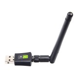 E-Zone D-Band WiFi adapter, 600Mbps sebesség, USB2.0, kétsávos 2.4GHz/5GHz, PC és Laptophoz, fekete