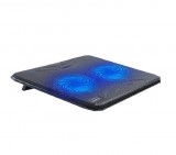 E-Zone Dupla Ventilátoros Laptop Hűtő, N130, 19mm extra vékony, 14-17"-es, fekete