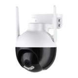 E-Zone Intelligens Térfigyelő Kamera H1, 3MP, IP66 vízállóság, kétirányú hang funkció, mozgásérzékelés, éjszakai látás, gyors telepítés, fehér