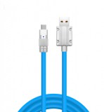 E-Zone JKT folyékony szilikon töltő kábel, USB-C/USB csatlakozó, 120W gyors töltés, 1 méter, kék