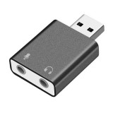 E-Zone Külső USB hangkártya 7.1, USB 2.0 interfész, mikrofon és fejhallgató csatlakozóval, fekete