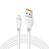 E-Zone Olesit Adat és töltőkábel K191, 150 cm, MicroUSB/USB csatlakozó, 2.4A gyors töltés, fehér