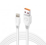 E-Zone Olesit Adat-és töltőkábel K192, 150 cm, Lightning/USB csatlakozó, 2.4A gyors töltés, fehér