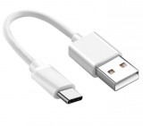 E-Zone Prémium adat és töltőkábel, 20 cm, USB-C/USB típusú, 2.4A gyors töltés, fehér