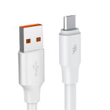E-Zone Prémium adat- és töltőkábel, MicroUSB/USB csatlakozó, 2.4A gyors töltés, 2 méter, fehér