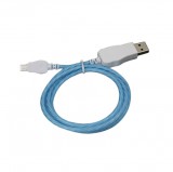 E-Zone Prémium adat- és töltőkábel, MicroUSB/USB csatlakozó, villogó fénnyel, 2A gyors töltés, 1 méter, kék
