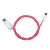 E-Zone Prémium adat- és töltőkábel, USB-C/USB csatlakozó, többszínű villogó LED fénnyel, 2A gyors töltés, 1 méter, piros