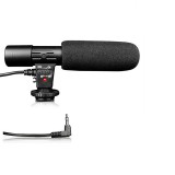 E-Zone Professzionális Irányított Kondenzátor Mikrofon/Kameramikrofon, vetetékes stereo, vlogging-, interjú-, élő közvetítés-, videofelvételhez, SLR fényképezőgép és DV kompatibilis, fekete