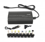 E-Zone Univerzális Netbook-/Laptop-/Okostelefontöltő Adapter, 100W-os, fekete