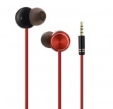 E-Zone Vezetékes Fülhallgató, beépített mikrofonnal, hívásfogadás, 3,5mm jack sztereó, piros