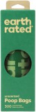 Earth Rated kakizacsi csomag újrahasznosított műanyagból - illatos vagy illatmentes (Illatmentes; 3 doboz (900 db zacskó))