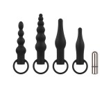 Easytoys - akkus anál vibrátor szett - 4 részes (fekete)
