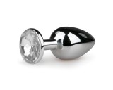 Easytoys - fém anál plug (ezüst-fehér)