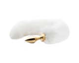 Easytoys Fox NO13 - fém anál plug rókafarokkal (arany-fehér)