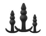 EasyToys - gömbös anál plug szett - 3 részes (fekete)