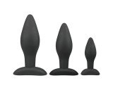 Easytoys Rocket - anál plug szett - fekete (3 részes)