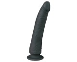 Easytoys - tapadókorongos 100% szilikon dildó (21cm) - fekete
