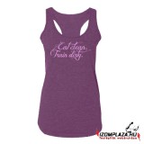 Eat clean, train dirty női trikó padlizsán-pink (XS-es méretben rendelhető)