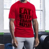 Eat sleep train... - piros technikai póló (M, L, XL méretben rendelhető)