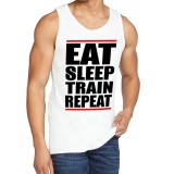 Eat, sleep, train, repeat - fehér trikó