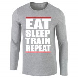 Eat, sleep, train, repeat - hosszú ujjú felső (szürke)