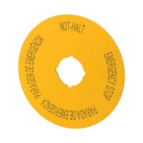 EATON 121086 Vész felirati tábla, IP66, 90mm átmérő, DE, EN, ES, POR