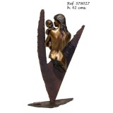 Ebano Anya gyermekével torzó bronz szobor