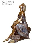 Ebano Napozó hölgy bronz szobor