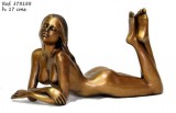 Ebano Napozó lány akt bronz szobor