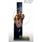 Ebano Ölelkező pár, torzó, fekete gránittal bronz szobor