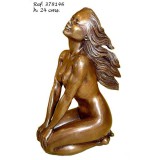 Ebano Szellőben napozó akt bronz szobor