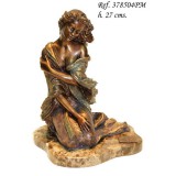 Ebano Térdeplő lány bronz szobor