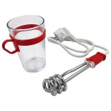 ECE-Ehlers - merülőforraló utazó készlet, üveg pohárral - 9cm, 230V, 350W
