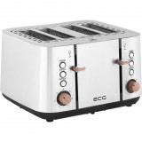 ECG ST 4767 Timber 7 1850 W, 4 szelet, 7 fokozat Inox-Fekete kenyérpirító