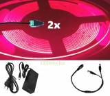 ecolight 2x5m hosszú 52Wattos, kapcsoló nélküli, 12V adapteres pink LED szalag (4800db COB LED)