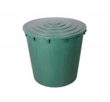 ECOTANK (M150505V) 500 L kerek esővízgyűjtő tetővel és csappal ,zöld