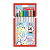 Ecsetfilc STABILO Pen 68 Brush 12 darabos